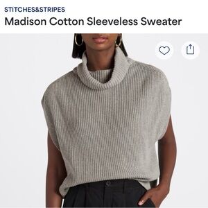 Gray cotton sleeveless sweater